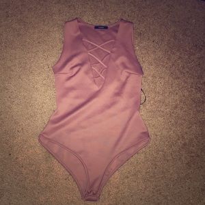 Forever 21 Lace Up Bodysuit Small